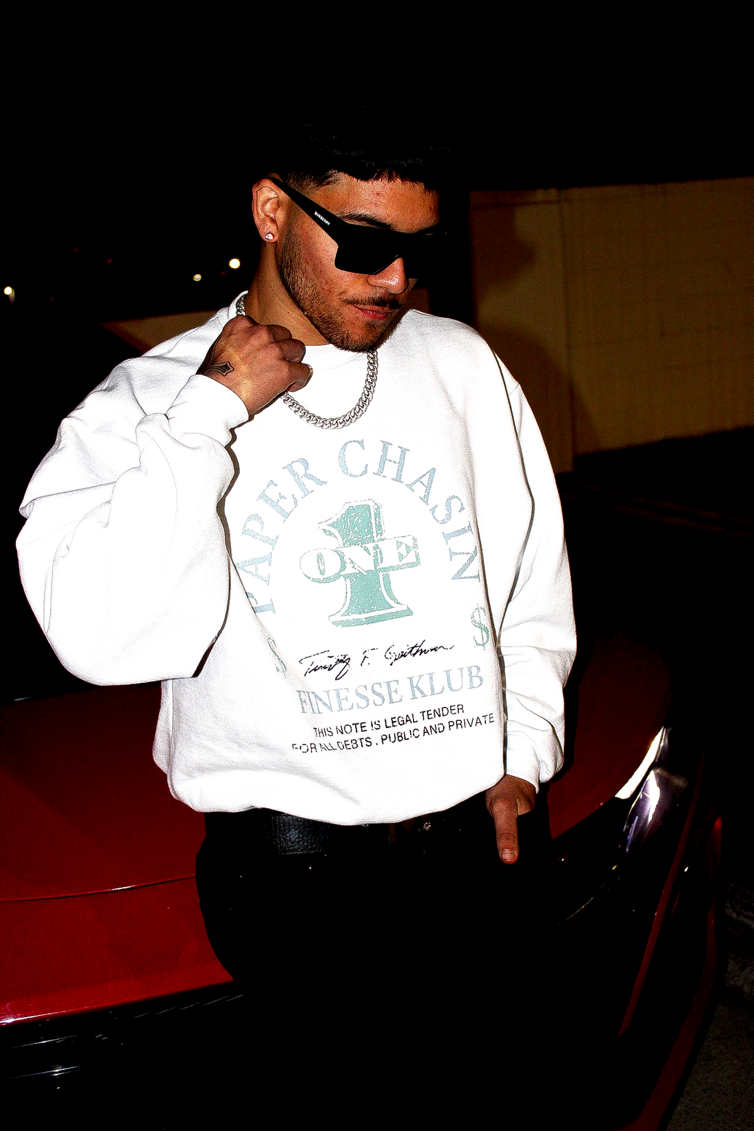 Paper Chasin White Crewneck